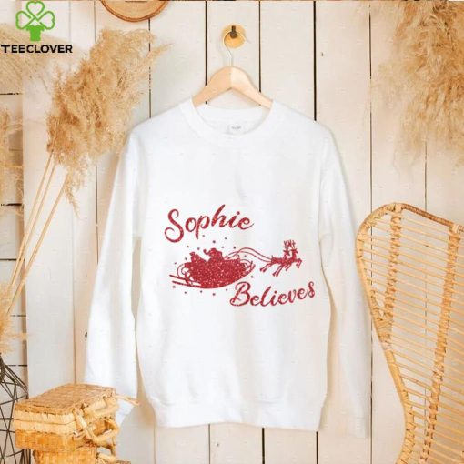 Personalised Christmas Thoodie, sweater, longsleeve, shirt v-neck, t-shirt Childrens Glitter Believe In Santa T Shirt