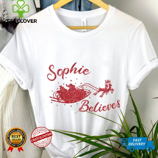 Personalised Christmas Thoodie, sweater, longsleeve, shirt v-neck, t-shirt Childrens Glitter Believe In Santa T Shirt