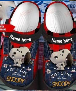 Personalised Just A Girl Who Love Snoopy Crocs Clog Peanuts Crocs