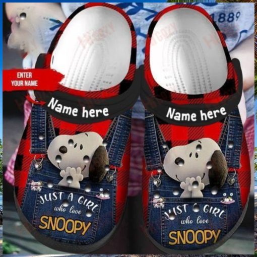Personalised Just A Girl Who Love Snoopy Crocs Clog Peanuts Crocs