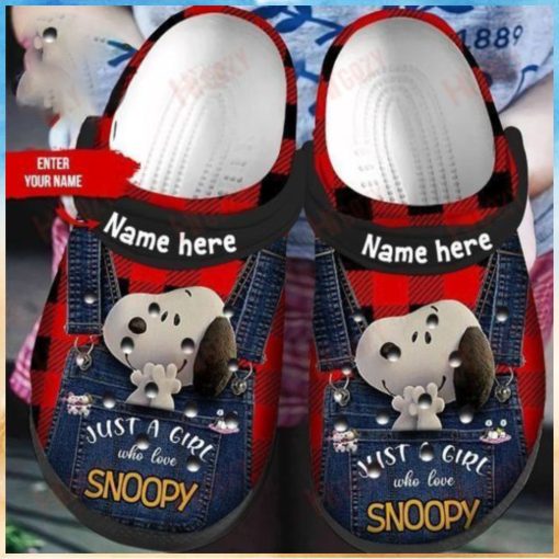Personalised Just A Girl Who Love Snoopy Crocs Clog Peanuts Crocs