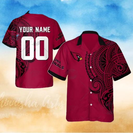 Personalize NFL Arizona Cardinals Polynesian Tattoo Design Hawaiian Shirt