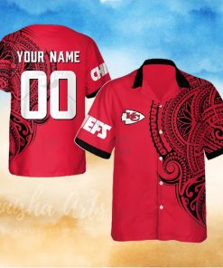 Personalize NFL Kansas City Chiefs Polynesian Tattoo Design Hawaiian Shirt