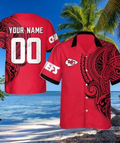 Personalize NFL Kansas City Chiefs Polynesian Tattoo Design Hawaiian Shirt