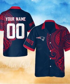 Personalize NFL New England Patriots Polynesian Tattoo Design Hawaiian Shirt