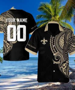 Personalize NFL New Orleans Saints Polynesian Tattoo Design Hawaiian Shirt