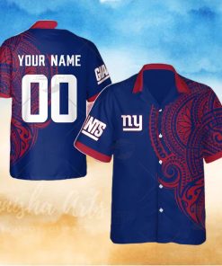 Personalize NFL New York Giants Polynesian Tattoo Design Hawaiian Shirt