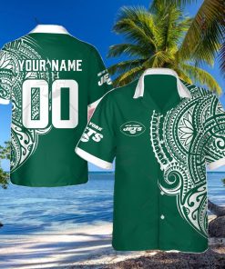 Personalize NFL New York Jets Polynesian Tattoo Design Hawaiian Shirt