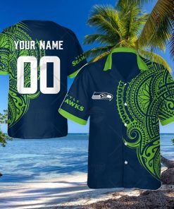 Personalize NFL Seattle Seahawks Polynesian Tattoo Design Hawaiian Shirt