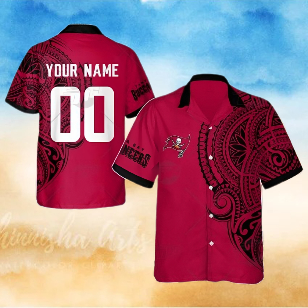 Personalize NFL Tampa Bay Buccaneers Polynesian Tattoo Design Hawaiian Shirt