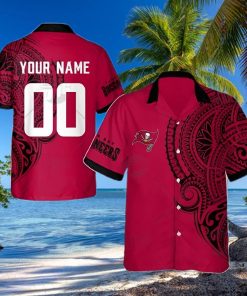 Personalize NFL Tampa Bay Buccaneers Polynesian Tattoo Design Hawaiian Shirt