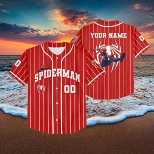 Personalize Spider Man Red Baseball Jersey Gifts For Disney Fans