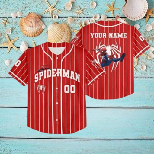 Personalize Spider Man Red Baseball Jersey Gifts For Disney Fans