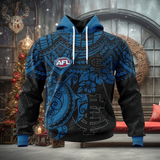 Personalized AFL Carlton Football Club Polynesian Concept Kits Design Hoodie Sweatshirt 3D
