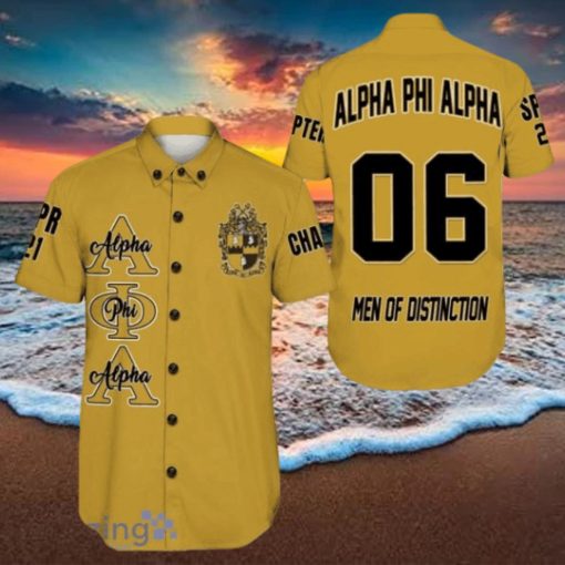 Personalized Alpha Phi Alpha Gold Hawaiian Shirt For Men And Women