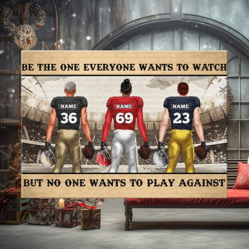 Personalized American Football Player Poster   Player Art   Be The One Everyone Wants To Watch