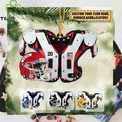 Personalized American Football Shoulder Pads And Helmet Car Hanging Ornament