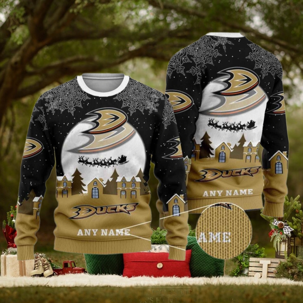 Personalized Anaheim Ducks Sweater, Custom Xmas Gifts for Hockey Fans Personalized Anaheim Ducks Sweater, Custom Xmas Gifts for Hockey Fans