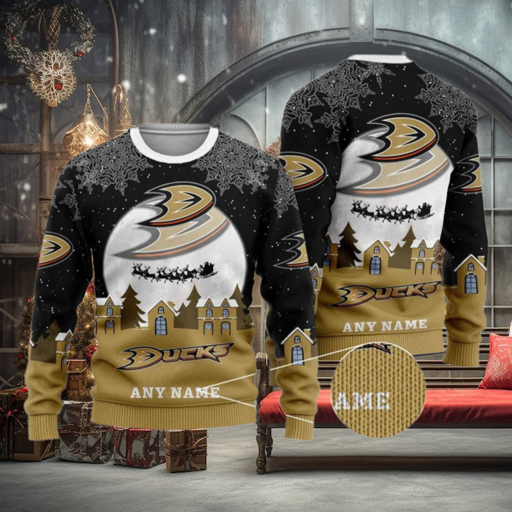 Personalized Anaheim Ducks Sweater, Custom Xmas Gifts for Hockey Fans Personalized Anaheim Ducks Sweater, Custom Xmas Gifts for Hockey Fans
