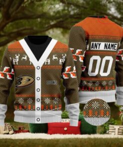 Personalized Anaheim Ducks Sweater, Funny Xmas and Family Holiday Apparel