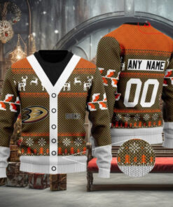 Personalized Anaheim Ducks Sweater, Funny Xmas and Family Holiday Apparel