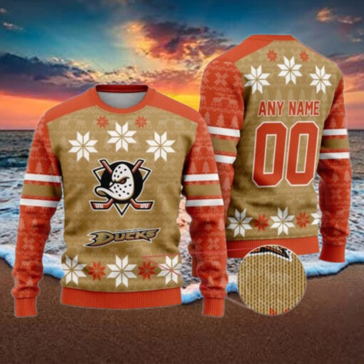 Personalized Anaheim Ducks Ugly Sweater For Christmas