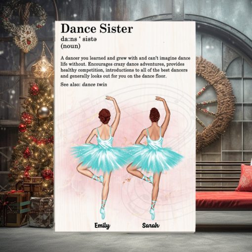 Personalized Ballerina Bestie Canvas Prints   Gift For Besties   Ballet Dance Sisters Definition
