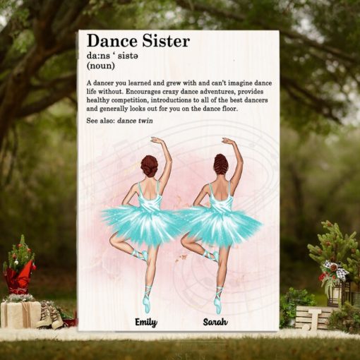 Personalized Ballerina Bestie Canvas Prints   Gift For Besties   Ballet Dance Sisters Definition