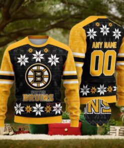 Personalized Boston Bruins Sweater, Funny Ugly Xmas Gift For Families