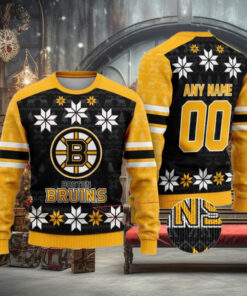 Personalized Boston Bruins Sweater, Funny Ugly Xmas Gift For Families
