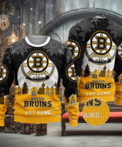 Personalized Boston Bruins Sweater, Funny Xmas Apparel for Hockey Fans