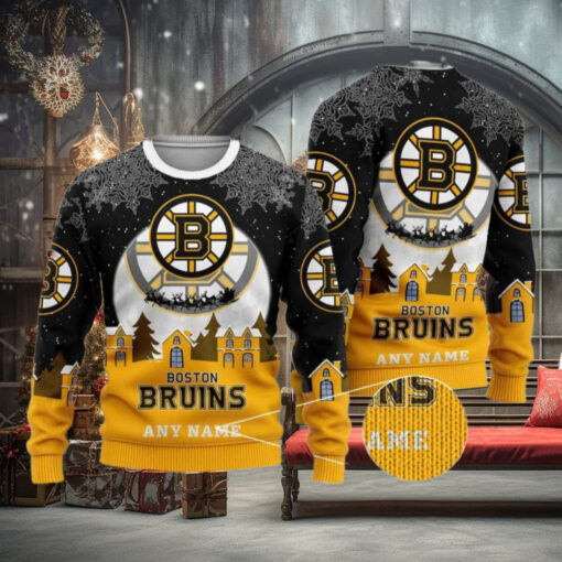 Personalized Boston Bruins Sweater, Funny Xmas Apparel for Hockey Fans