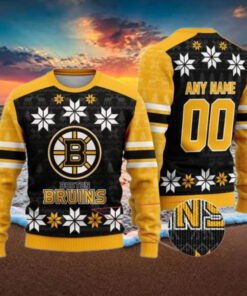 Personalized Boston Bruins Ugly Sweater For Christmas