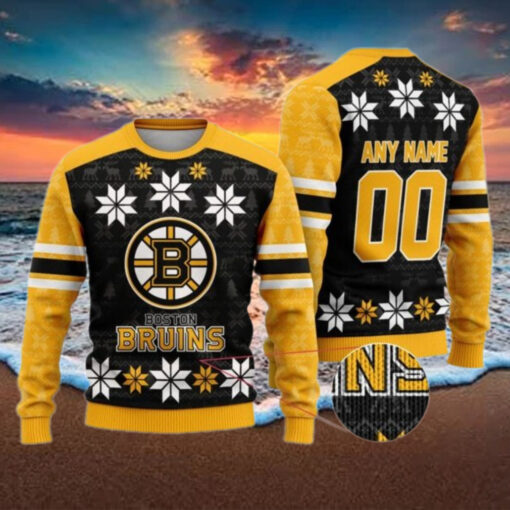 Personalized Boston Bruins Ugly Sweater For Christmas