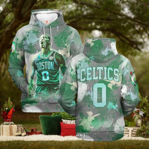 Personalized Boston Celtics Paint Color Design Jogger Hoodie Sweatshirt 3D