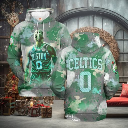 Personalized Boston Celtics Paint Color Design Jogger Hoodie Sweatshirt 3D