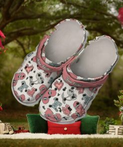 Personalized Boy Valentines Pattern Skateboard Hearts Clog Shoes Classic Valentine Crocs