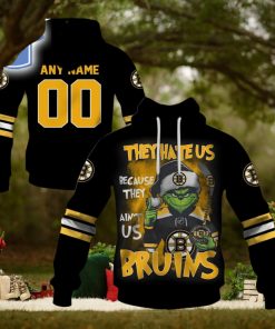 Personalized Bruins Grinch They Hate Us Because They Aint Us Bruins Hoodie