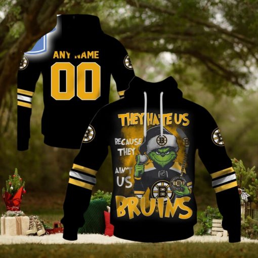 Personalized Bruins Grinch They Hate Us Because They Aint Us Bruins Hoodie