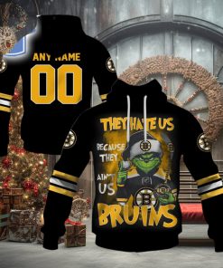 Personalized Bruins Grinch They Hate Us Because They Aint Us Bruins Hoodie