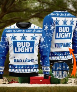 Personalized Bud Light Beer Ugly Custom Name Ugly Gift Christmas 3D Sweater For Men And Women