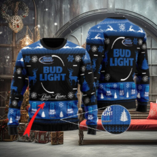 Personalized Bud Light Christmas Ugly Sweater