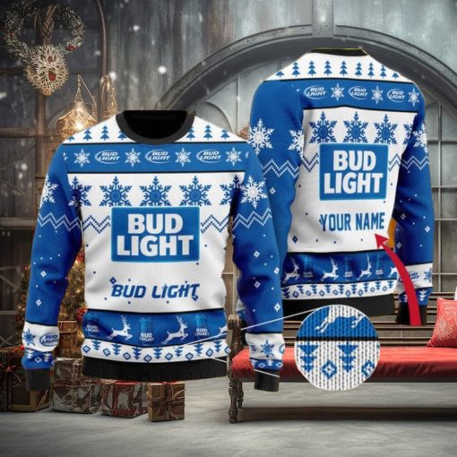 Personalized Bud Light Ugly Christmas Sweater