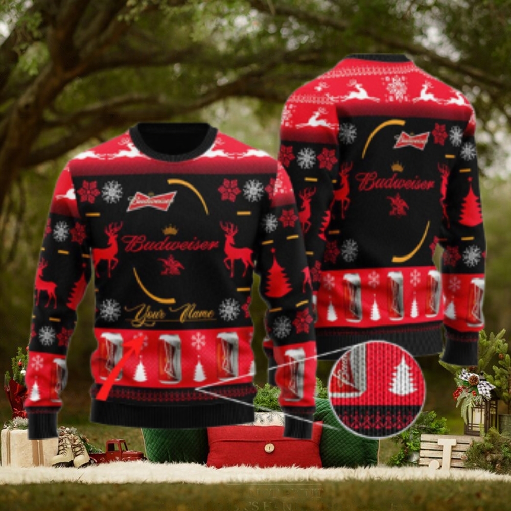 Personalized Budweiser Black Ugly Sweater Personalized Budweiser Black Ugly Sweater