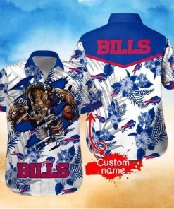 Personalized Buffalo Bills Hawaiian Shirt, Mascot Graphic, Button Down Hawaiian Shirt