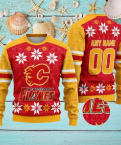 Personalized Calgary Flames Ugly Sweater For Christmas