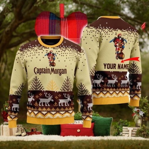 Personalized Captain Morgan Reindeer Ugly Sweater Beer For Fans Gift Christmas Holidays