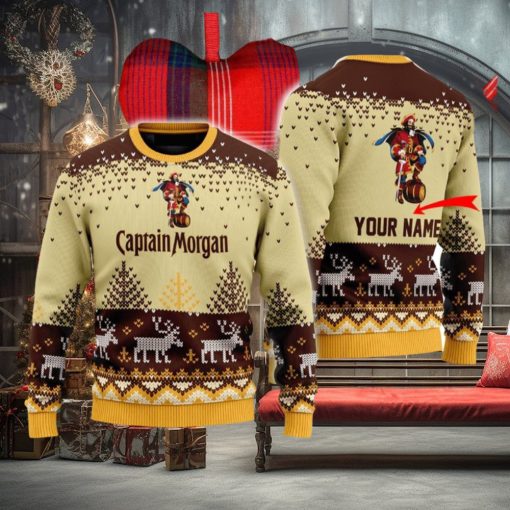 Personalized Captain Morgan Reindeer Ugly Sweater Beer For Fans Gift Christmas Holidays