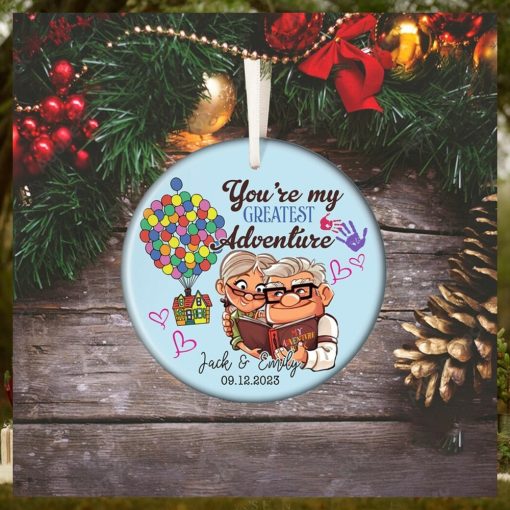 Personalized Carl and Ellie Christmas Ornament, Couple Ornament