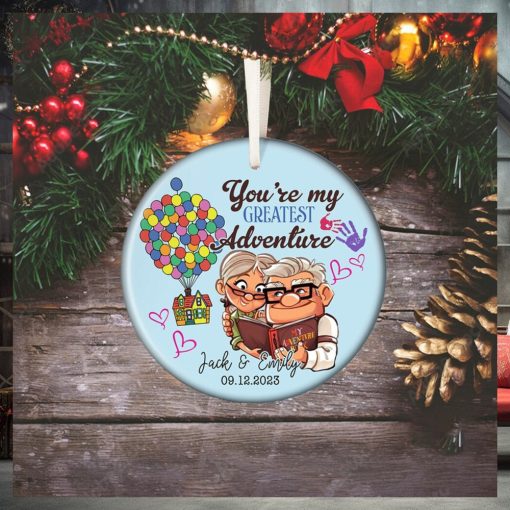 Personalized Carl and Ellie Christmas Ornament, Couple Ornament